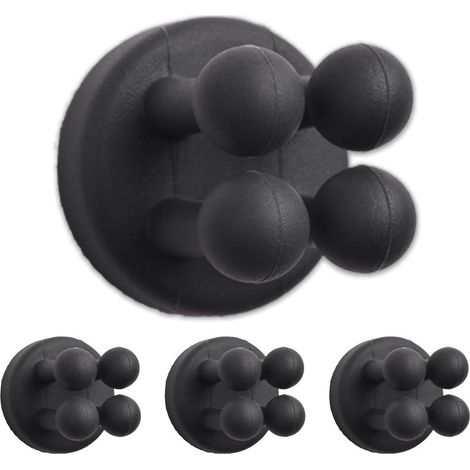 Lot de 4 supports de brosse à dents auto-adhésifs en silicone étanches, support de salle de bain monté pour suspendre des clés, des vêtements, des serviettes, un cable pour cuisine, salle de b (1/3)