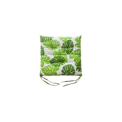 (Vert)Lot de 2 coussins de chaise de salle à manger, de jardin, de cuisine avec attaches (1/5)