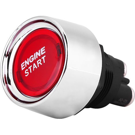Bouton poussoir de démarrage moteur 12V-24V 50A avec voyant LED rouge pour voiture, allumage par contact (1/5)