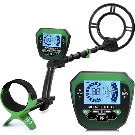 Détecteur de métaux de Haute précision, écran LCD, Tige réglable, 4 Modes, Bobine de Recherche de 10 Pouces, détecteur for pièces d'or et d'argent (1/5)