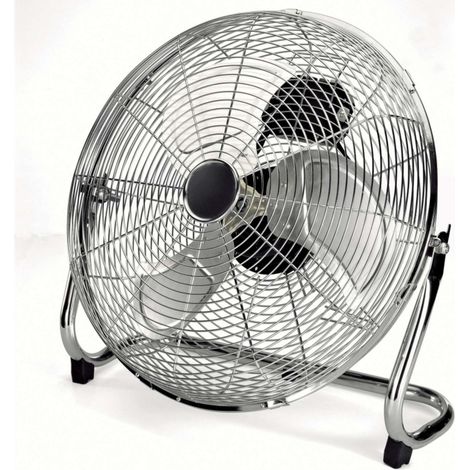 TRADE SHOP - Ventilatore 3 Pale In Alluminio Oscillante Diametro 35 Cm 120w Stand In Metallo -