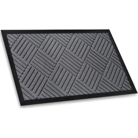 Tapis de Porte intérieur et extérieur, 45 x 75 cm, Gris, Tapis de Porte d'entrée, Tapis de Porte d'entrée antidérapant, Paillasson intérieur et extérieur avec Support en Caoutchouc Naturel