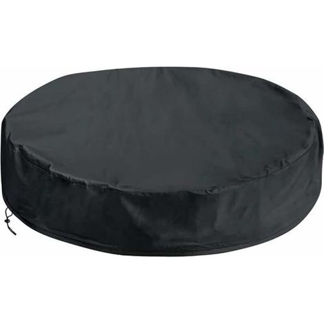 CHOYCLIT Runde Spa-Abdeckung, runde Spa-Abdeckung, UV-beständige, winddichte Badewannenabdeckung mit elastischer Saumkordel, Outdoor-Spa-Badewannenabdeckung (245 × 30 cm) (1/5)