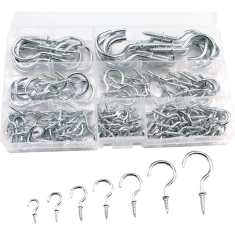 150 crochets à vis, zinc, argenté, pour suspension et maison (1/5)