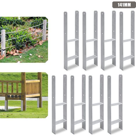TolleTour Ancoraggio per pali per esterni – particolarmente robusto, resistente alle intemperie e ideale per pali in legno in giardino - 141 mm 8x (1/5)