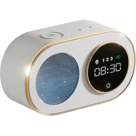 Distributeur de savon moussant automatique avec horloge numérique LED HD, support mural, rechargeable, 355 ml (blanc) (1/5)