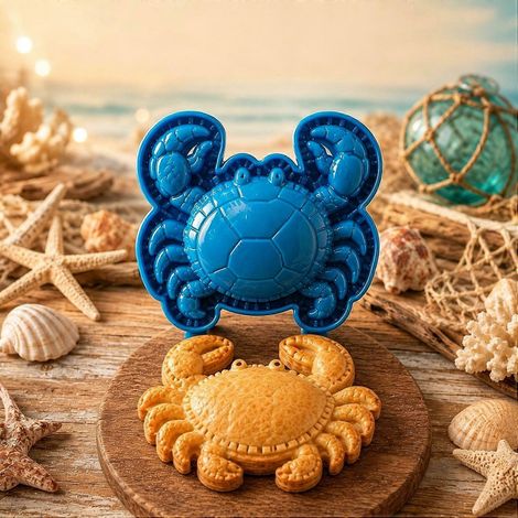 Collection de presses à tartes Océan Moule à tarte rempli d'animaux marins Presse à pâte manuelle réutilisable pour mini-tartes de poche - Crabe (1/4)