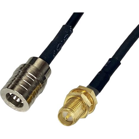 Cable pigtail QMA con conector / toma SMA-RP RG174 de 3 m