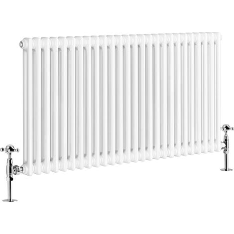 Warmehaus Traditional Double Column White Radiator 600 x 1190mm (1/4)