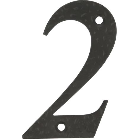 Numéro de Maison Noir 2 Installation Facile Signalisation Fer Forgé Robuste Charnière Décorative Serrure Métallique, Multicolore, One Size (1/3)