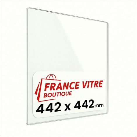 442 x 442 x 4 mm - Vitre de cheminée pour insert et poêle à bois - verre de rechange - France Vitre - jusqu'à 800°C - 442 x 442 x 4 mm (1/5)