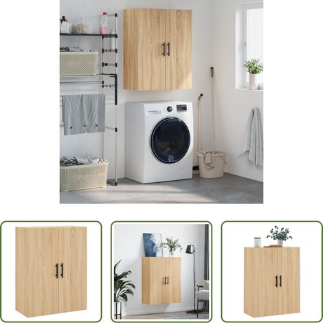 Holzschrank - Wandschrank Sonoma-Eiche 69,5x34x90 cm (1/5)