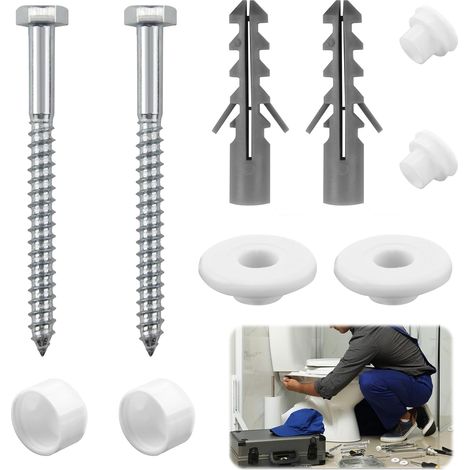 Kit de fixation pour WC, kit de fixation pour bidet au sol, boulons de fixation universels pour WC, jeu de boulons d'ancrage pour bidet, kit de fixation pour cuvette de WC au sol (1/5)