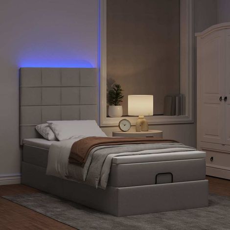 Maison Exclusive - Struttura Letto Pouf con Materasso Tortora 100x200cm in Tessuto