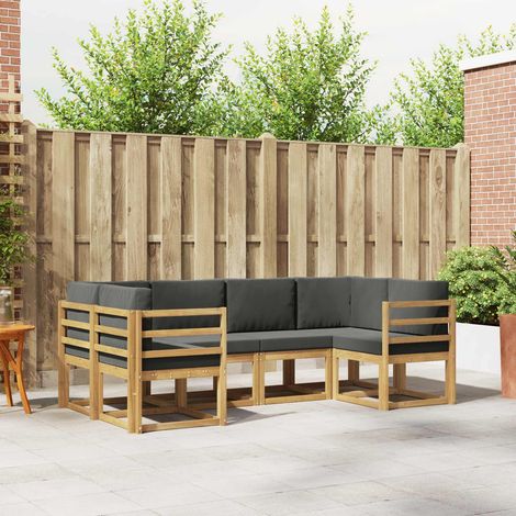 vidaXL Outdoor-Sofagarnitur 6 Stk. Weiß und Anthrazit (1/5)