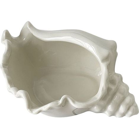 Coquillage Céramique Blanc pour Bijoux : Plateau Décoratif Style Marin pour Boucles d'Oreilles et Colliers, Soucoupe à Clés (1/5)