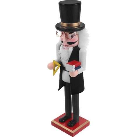 Figurine de Casse-Noisette Enseignant en Bois Masculin 36 Cm, Décoration Rustique Traditionnelle pour Bureau, Centre de Table Festif Rentrée Scolaire Fête des Professeurs (1/5)