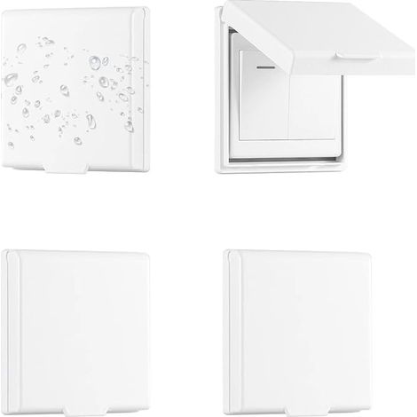 Autocollant Cache Interrupteur Mural  Type 86 Cache Prise Murale, Cache Prise Electrique pour Salle de Bain, Chambres, Cuisine, Extérieur, Blanc (1/5)
