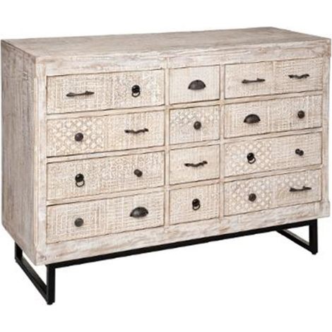 Commode Design 12 Tiroirs "Ajay" 126cm Naturel (1/5)