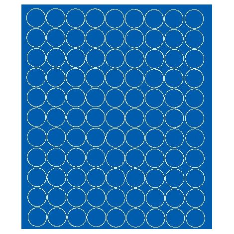 Runde Aufkleber, 4 cm Durchmesser, 99 Stück, blau glänzend