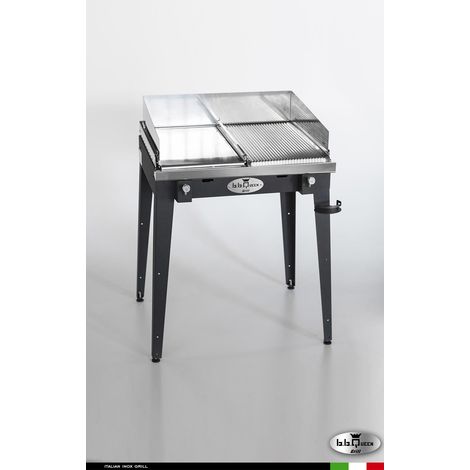 Grill 8.6 Inox Piastra mista - Grigio antracite - Senza portapiatti - Con paraschizzi - Senza kit mensola e ruote - barbecue, griglia, giardino, carne, a gas, acciaio made in Italy (1/3)