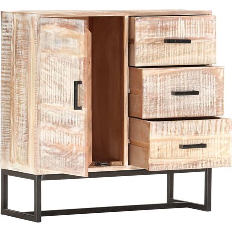 Maison Exclusive - Credenza Bianca 73x30x75 cm in Legno Massello di Acacia (1/5)