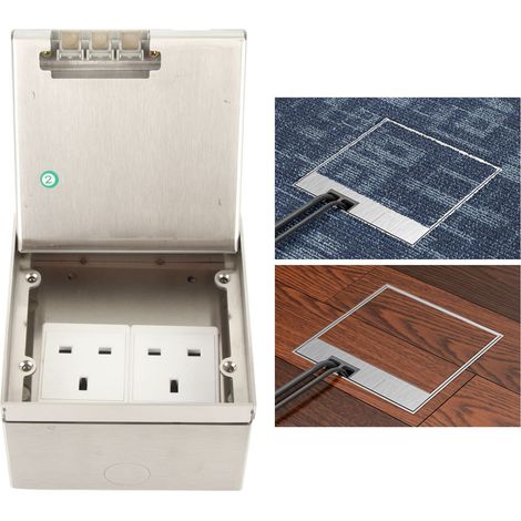 Boîtier de prise de sol indonésien style marbre, en acier inoxydable plat, à deux prises de courant à trois trous de type 45, conforme à la norme britannique (AC250V). (1/5)