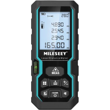 Télémètre laser 50M avec contrôle de niveau électronique, commutateur d'unité mètre/pouce/pied et mode Pythagore (1/5)