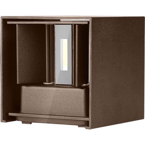 V-TAC VT-759-12 Lampada applique da muro LED 11W parete quadrato corten doppio fascio luminoso 3000K - sku 6820