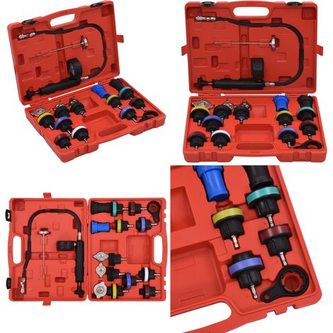 Testeur de pression pour refroidissement et bouchon 18 pcs - Outil De Diagnostic Automobile - Testeur De Pression De Liquide De Refroidissement - Kit De Réparation De Voiture - Outils De Mécanique Aut (1/5)
