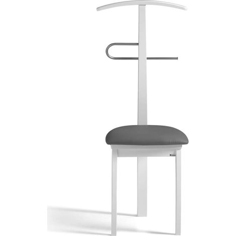 Galán 364 con asiento herrajes cromado satinado lacado en blanco, 108 cm(alto)46 cm(ancho)44 cm(largo) (1/3)
