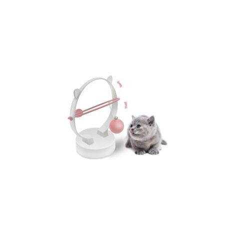 Interaktives Katzenspielzeug für Wohnungskatzen – automatische kinetische Schaukel – elektronisch, Federspielzeug für Katzen (Pink) (1/5)
