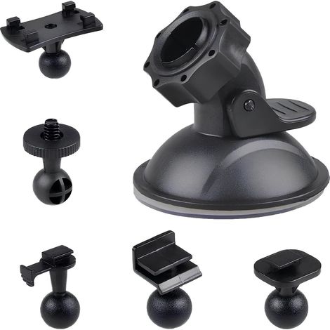 Ventouse Voiture Support, Voiture Pupport Caméra Embarquée, Support de Voiture Enregistreur, avec 5 Types d'Adaptateur, pour Conduire Une Caméra DVR Caméscope GPS Action Camera (1/5)