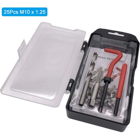 M-10 x 1,25 Gewindereparaturset (25-teilig), Helicoil-kompatibel für beschädigte 10-mm-Gewinde