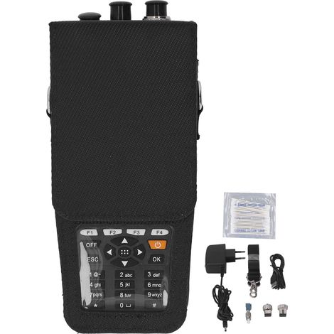 Kit de test fibre optique OTDR 4-en-1, réflectomètre optique portatif 3,97 pouces, portée 0-60 km, prise UE 100-240V, outil de diagnostic réseau. (1/5)