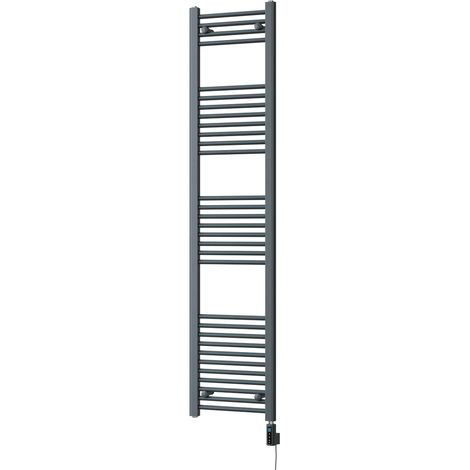 Zennor - Anthracite Electric Towel Rail H1800mm x W400mm Straight 600w Thermostatic WIFI (1/3)