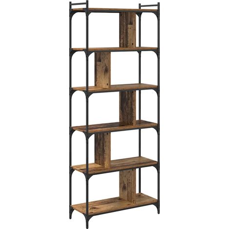Bibliothèque étagère de rangement - Bois ancien 76 x 32 x 192 cm Bois d'ingénierie fr14695 (1/5)