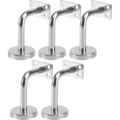LaBlanc - Set mit 5 Edelstahl-Handlaufhalterungen - Wandmontierte Handlaufstützen für Treppen im Innen- und Außenbereich, Holztreppengeländer, Treppengeländer (6x8x5cm/2.7x3.1x2.0in) (1/5)