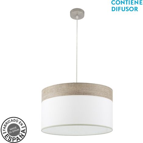 Colgante Cloe 2xe27 Niquel/blanca-madera Gris Regx50x50 cm