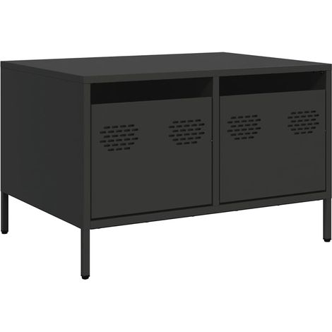 Mobile TV Armadietto TV Mobile Porta TV Nero 68x50x43,5 cm in Acciaio Laminato a Freddo (1/4)