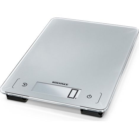 Soehnle Page Aqua Proof, digitale Küchenwaagen, wasserfest, spülmaschinengeeignet, Gewicht bis zu 10 kg, Haushaltswaage mit Sensor-Touch, elektronische Waage inkl. Batterien, extraflaches Design
