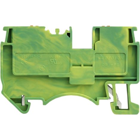 Connettore per guida DIN in PE giallo-verde, con morsetto, 1,5 mm², 1P. (1/4)