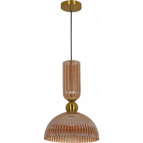 Lampada a sospensione Light Prestige LP-939/1P L color ambra screziata, paralume in vetro con attacco E27. (1/5)