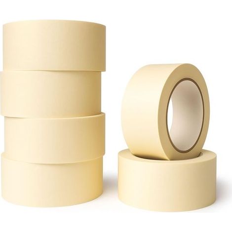 Rotoli Carta Gommata Nastro Adesivo per Mascheratura imbianchino 38/50mm X 50mt 6 Rotoli 50mm X 50mt (1/5)