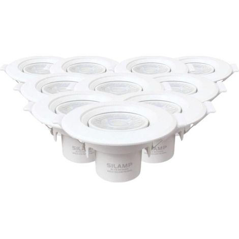 Pack de 10 - Spot LED Encastrable Orientable Rond Blanc 8W - Blanc Froid - SILUMEN (1/5)