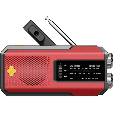 Filiyano – lampe torche à 3 – Radio à manivelle avec lampe torche à 3 LED, radio météo portable AM/FM/NOAA avec chargeur de téléphone, radio solaire (1/5)