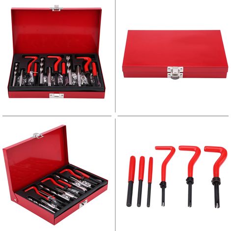 Kit de Réparation de Filetage 88 Pièces M6 M8 M10 TARAUD et Foret Insert (1/5)