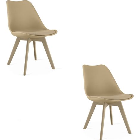 Mark Stuhl - dunkelbeige / beige Beine x 2 (1/5)