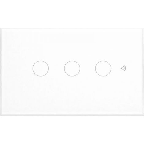 Interruttore Led Dimmer Taglio Di Fase, Pannello Touch 3 Tasti, Colore Bianco, WIFI + Bluetooth, APP TUYA Smart Life, 220V 10A, 120X72X38mm Per Scatola 503, IP20