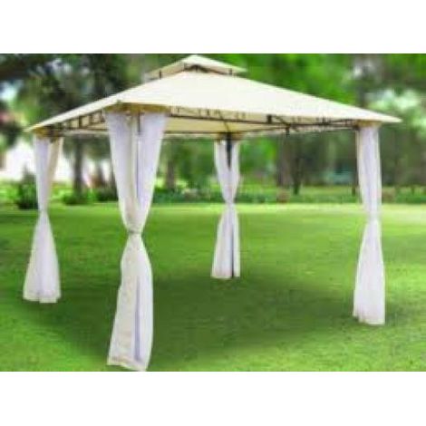 Cenador Gazebo De Acero Y Tela Mosquitera Jardin Tahiti